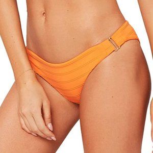 L*Space Rosemary Hipster Full Cut Bikini Bottom in Tangerine (S)